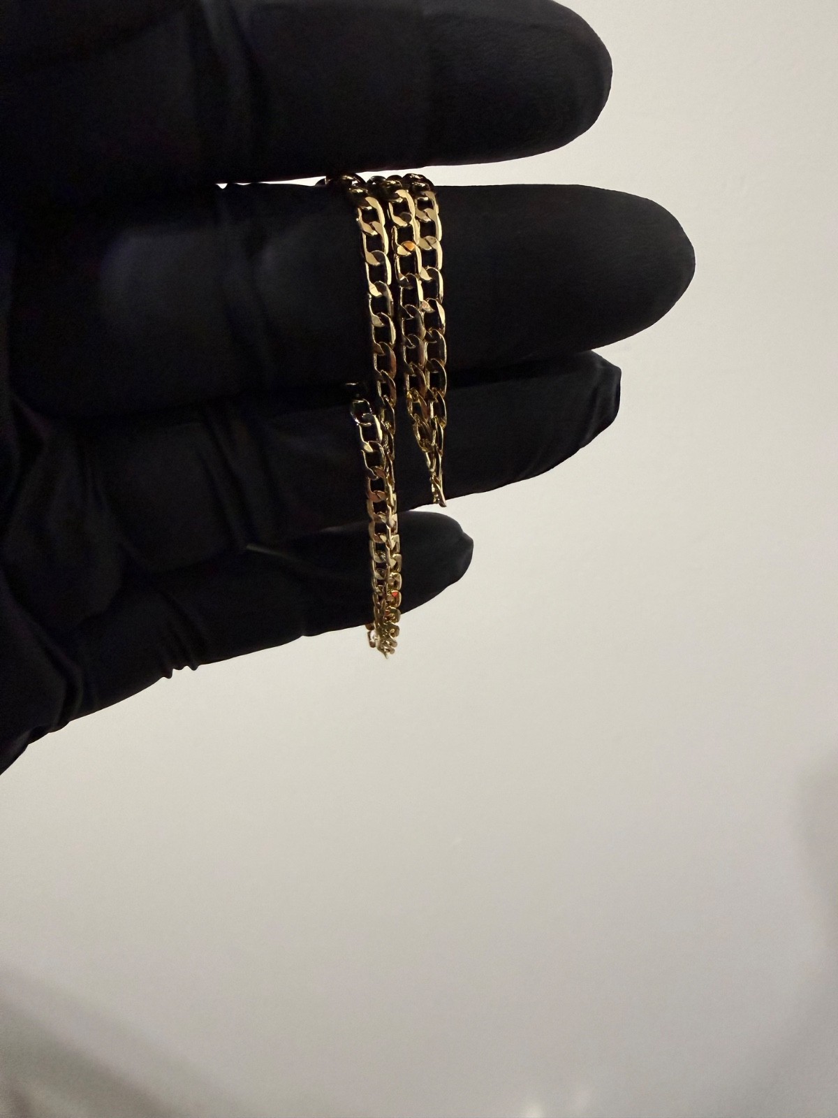 cuban necklace chain 18k gold filled stamped itally 750 16 inch 2.5 mm