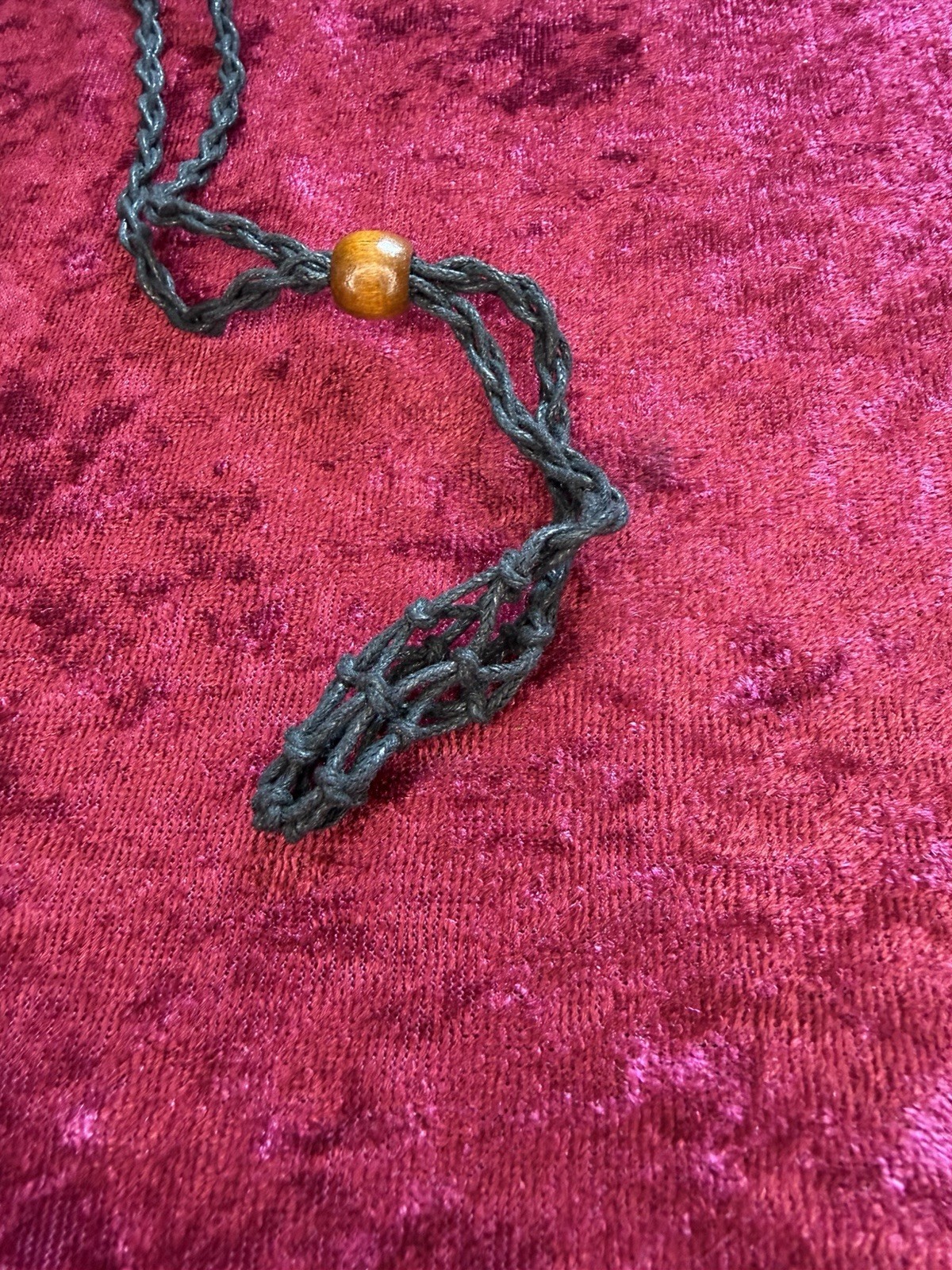 Black Adjustable Cord Cage Fish Netted Necklace Unisex Healing