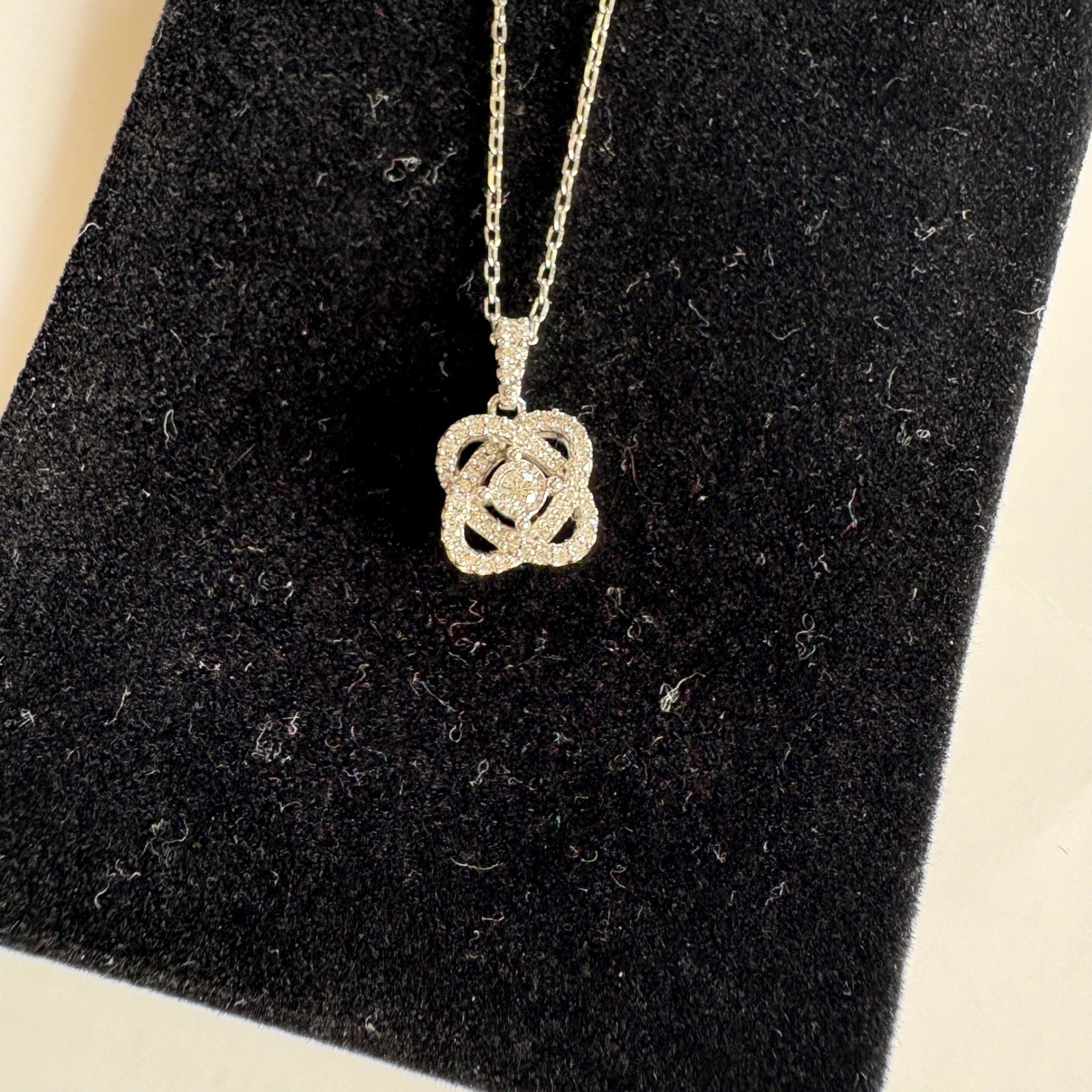 Center of Me 10K White Gold Diamond Necklace Pendant Her love keeps you centered
