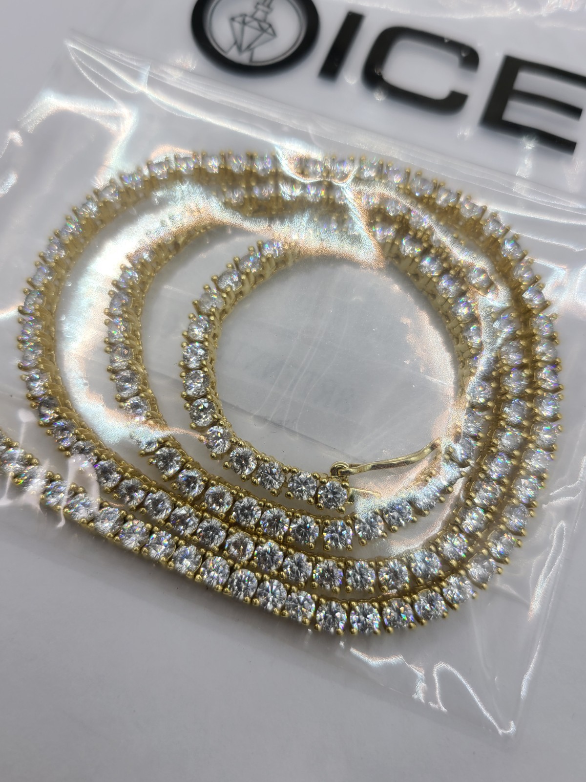 6ICE 3mm Tennis Chain Gold Plated CZ 18″ Necklace