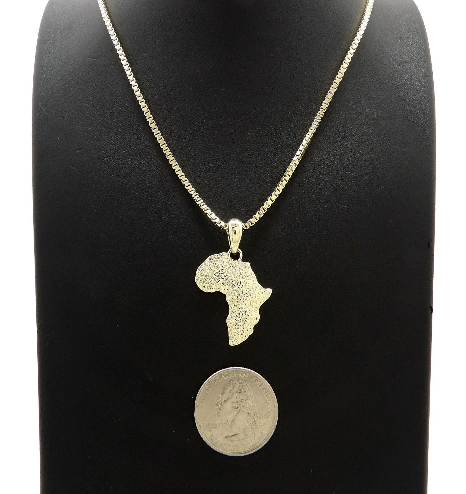 Mini Size Africa Continent Pendant 18″,20″,24″ Various Chain Necklace XMP162