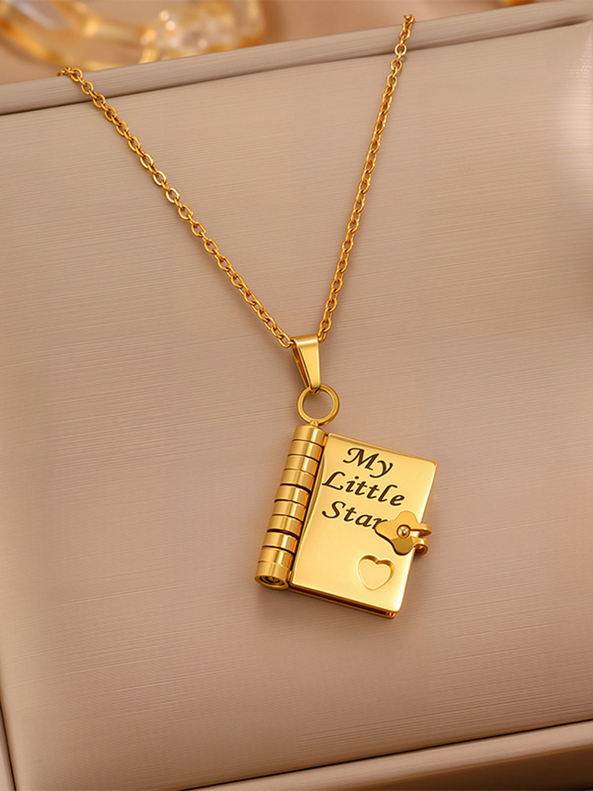 Openable Daughter Book Necklace Stainless Steel With Pages Of Engraved US