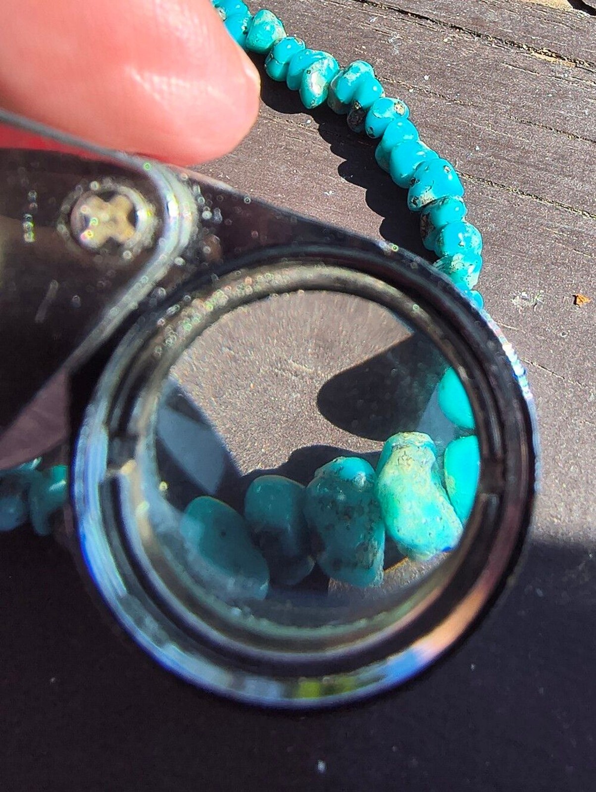 Stabilized Turquoise Chip Necklace Bracelet Set 15-18 In Southwestern Boho Style