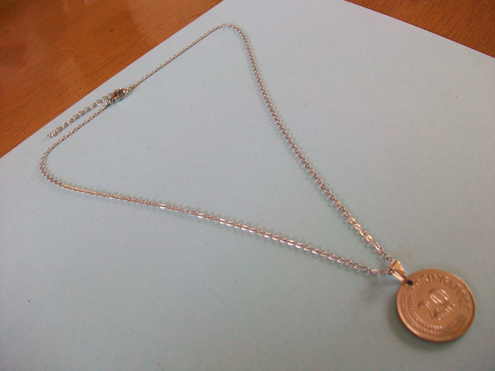 TWENTY CENTS – SWORDFISH – SILVER FINE LINK PENDANT NECKLACE – 1967 to 1984
