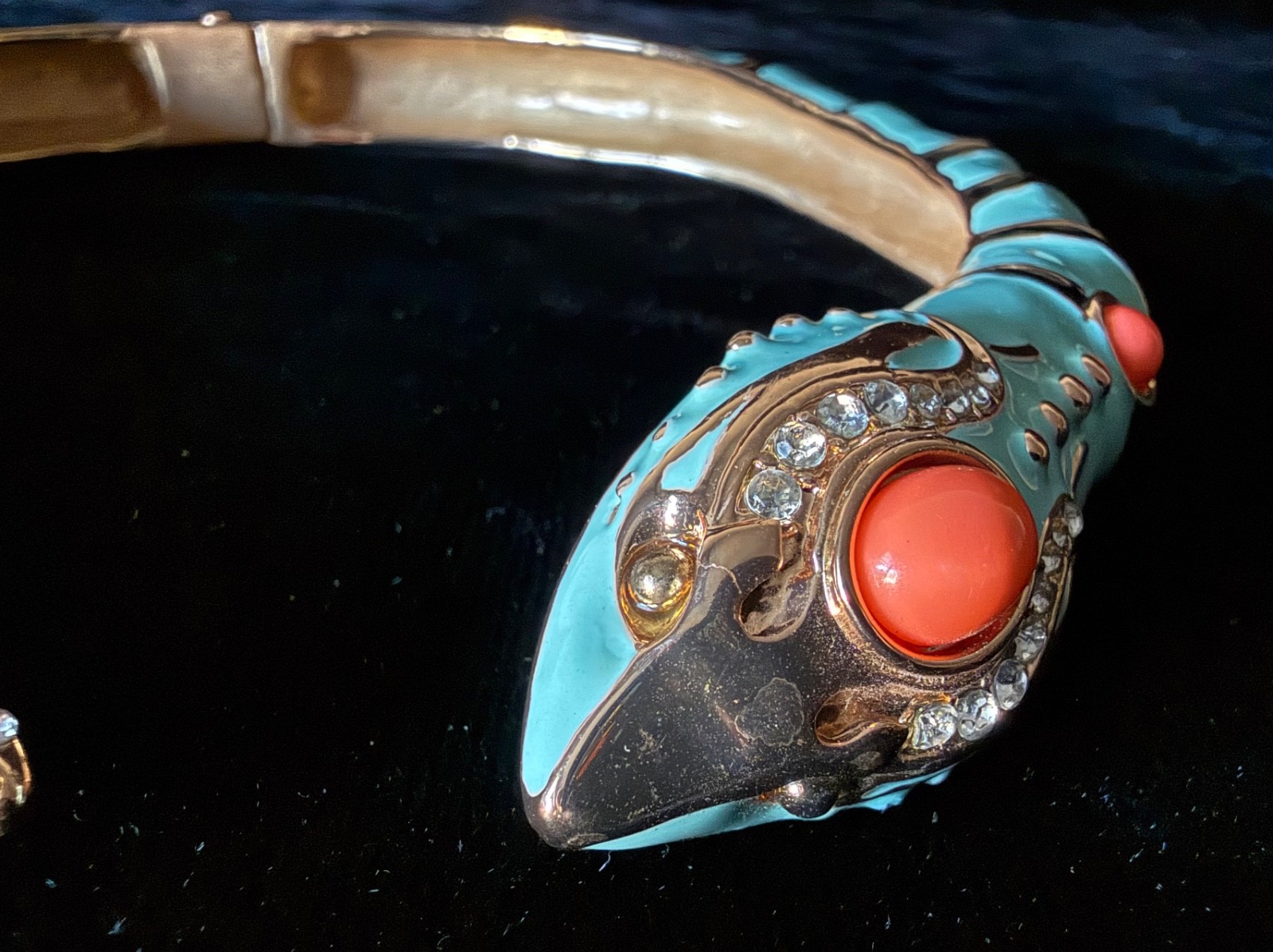 Anna Dello Russo H&M Collab Turquoise Snake Necklace 2012 Bohemian Animal Print