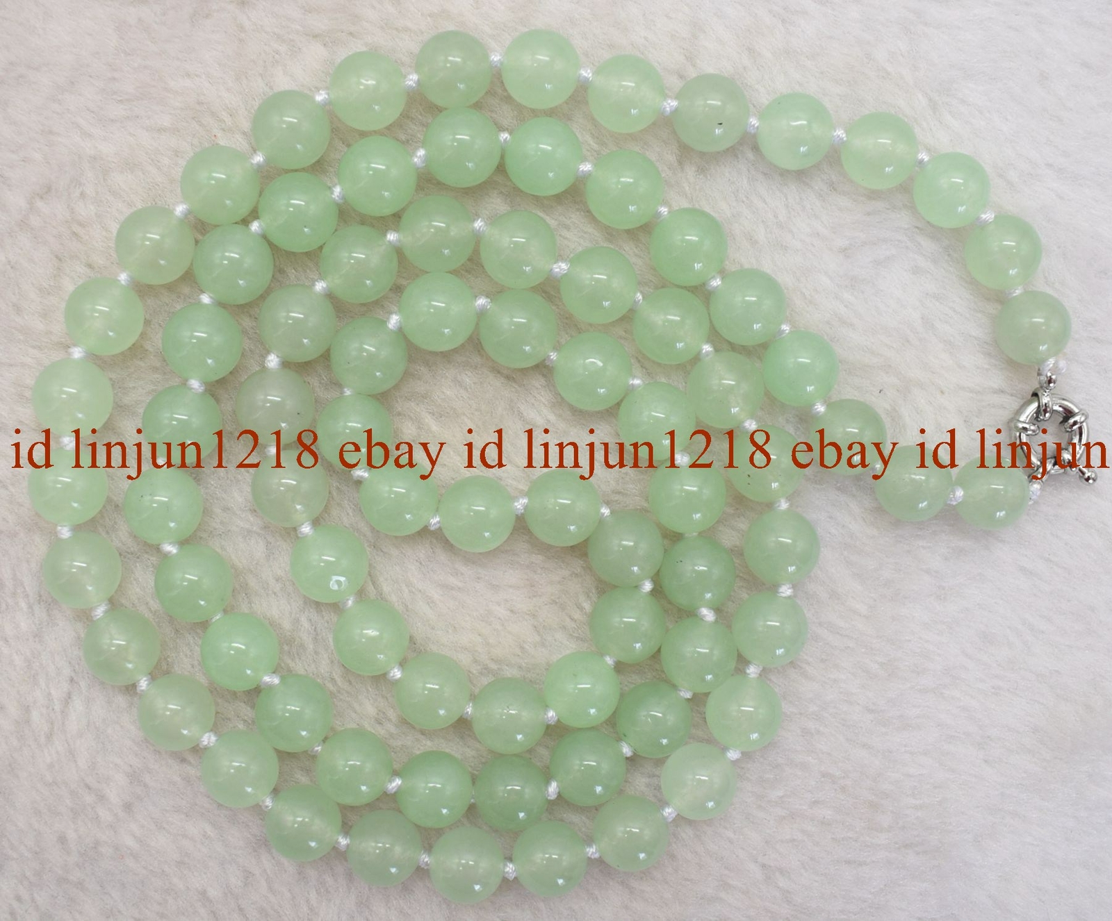 Long 18″ 24″ 28″ 36″ 6/8/10/12mm Light Green Jade Round Gems Beads Necklace AAA