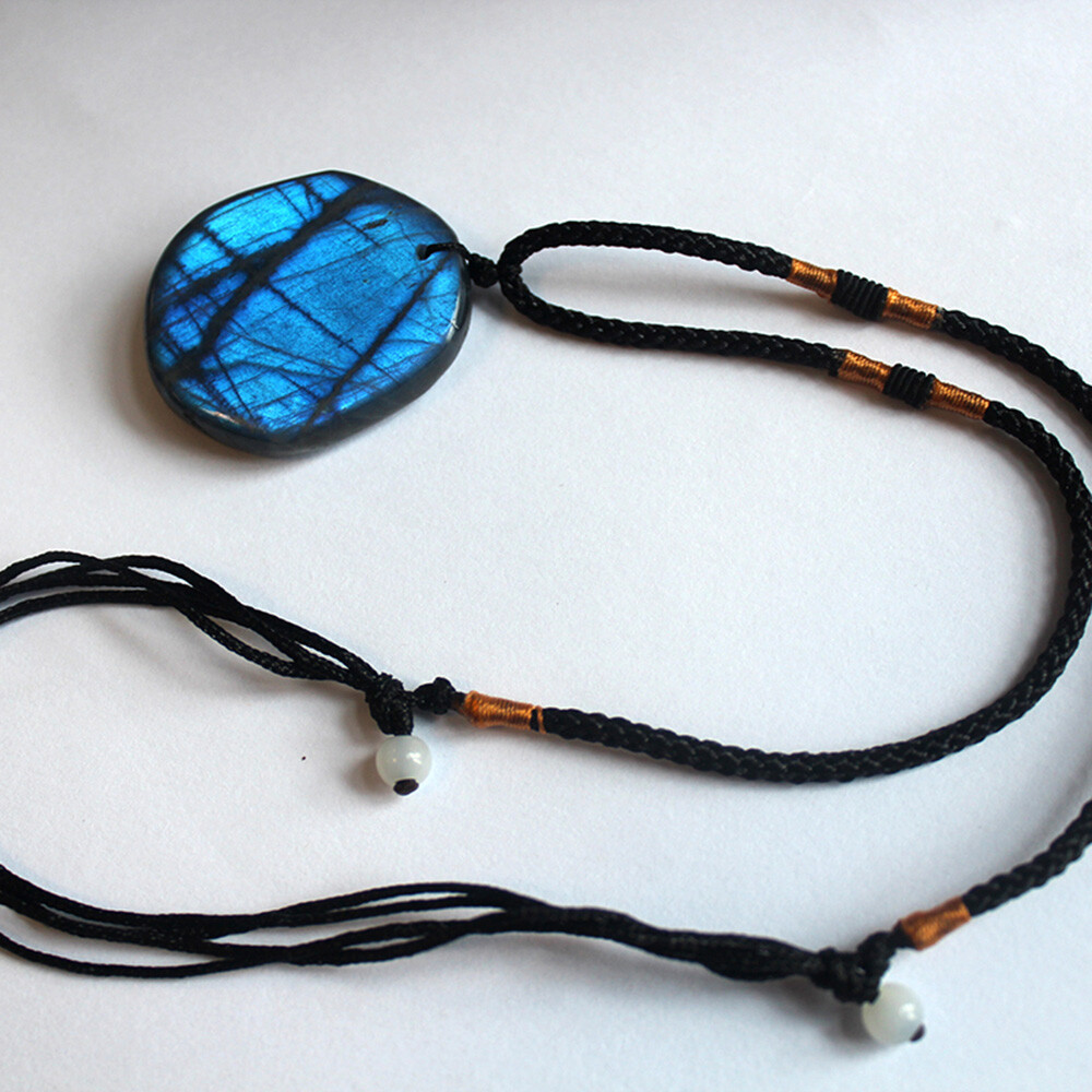 1/ 3PCS Women Mens Natural Stone Necklace Labradorite Pendant Crystal Moonstone