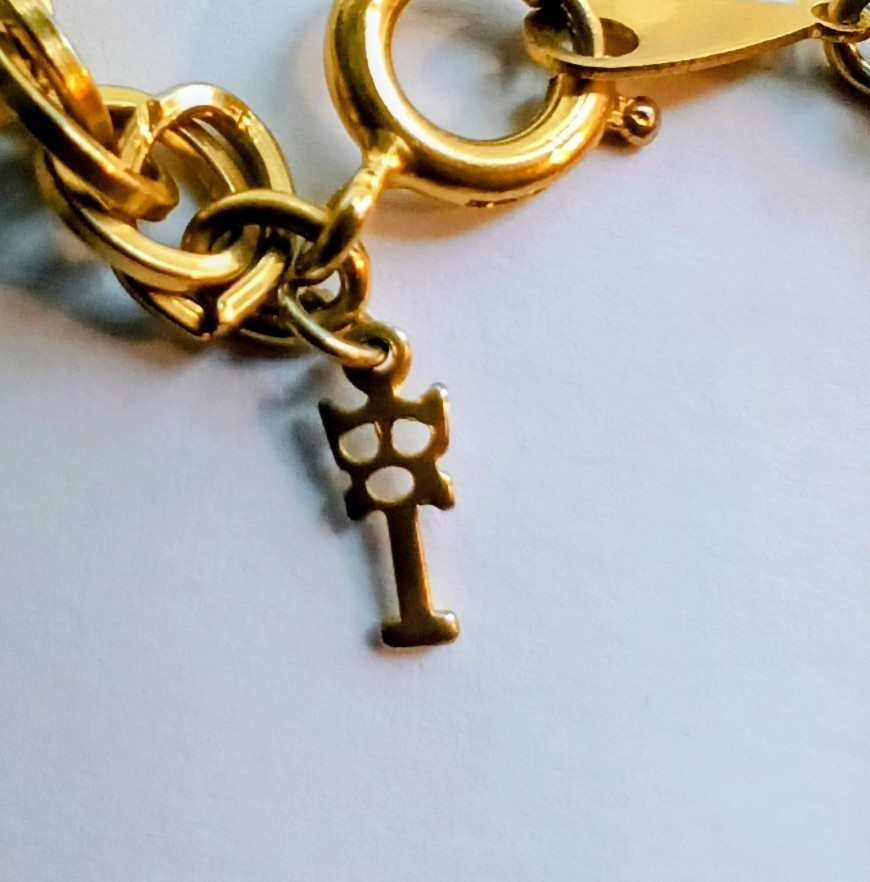 Vintage Necklace Gold Tone Chain 52 In Classic Long Jewelry or Belt Charm Tag
