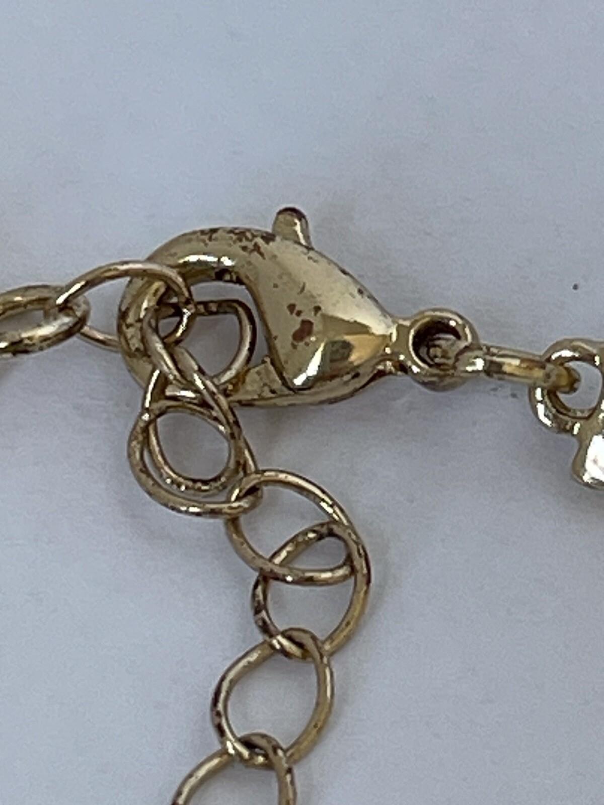 Gold Tone Double Chain Paper Clip Necklace 14”