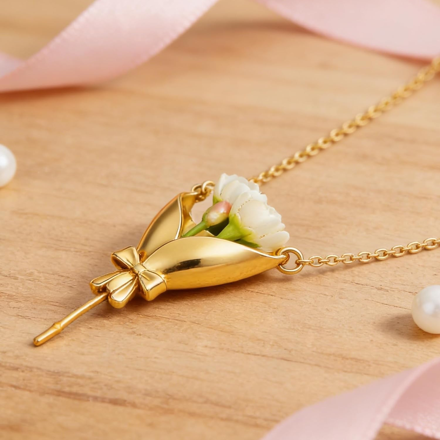 DIY Flower Holder Necklace Mini Vase Jewelry Bouquet Wearable Gift for Women