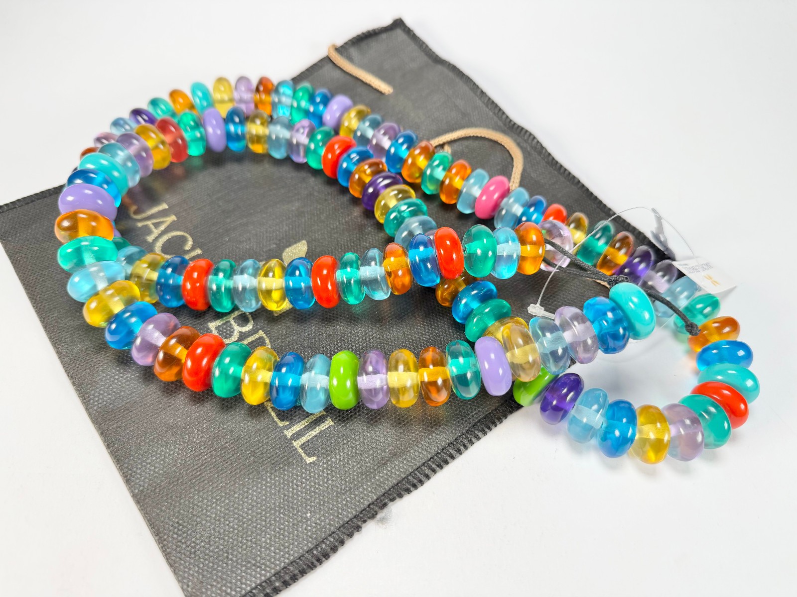 Jackie Brazil “Bela” Transparent Paris Mix Resin Mini Wheels 110cm Necklace
