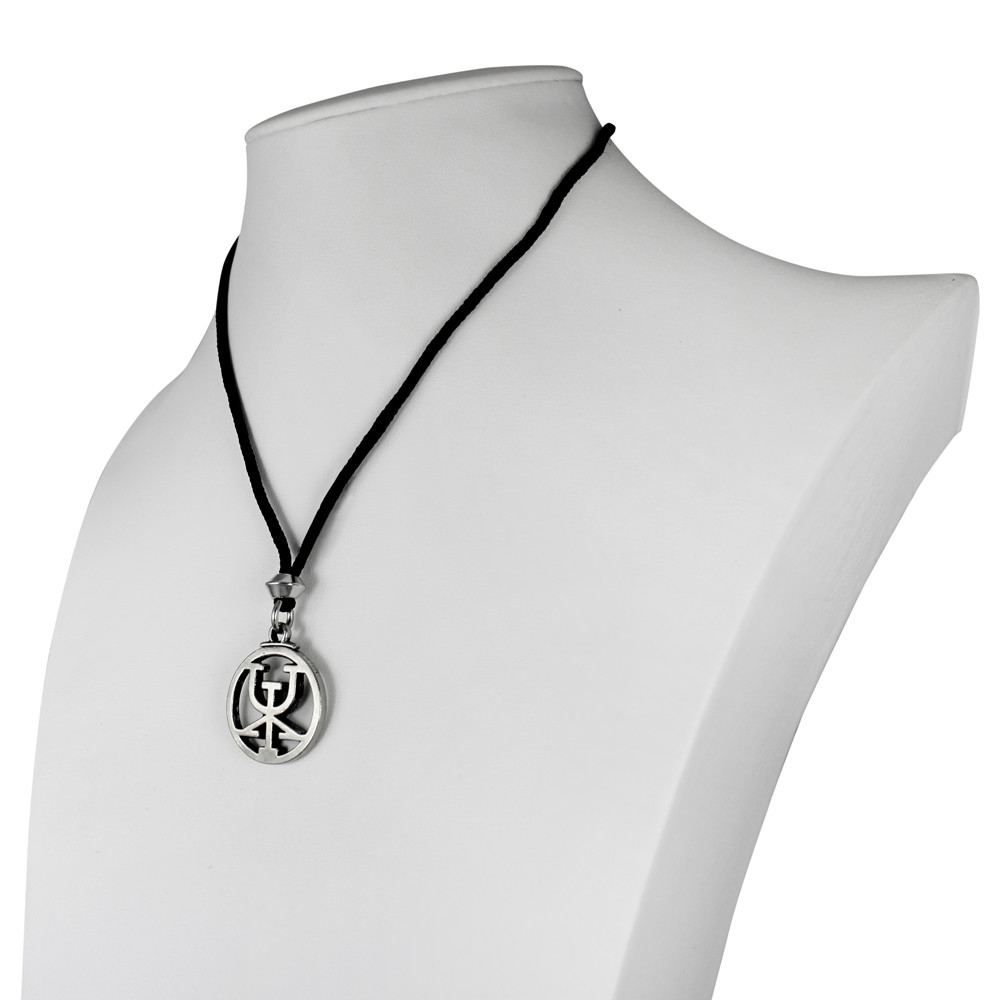 Pewter Rune for Obtaining Riches Necklace Wealth Talisman Amulet Pendant