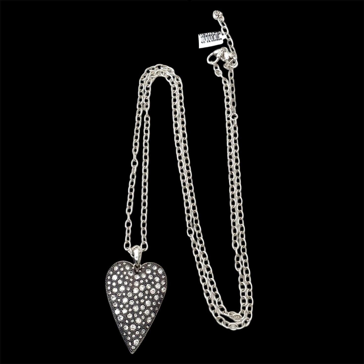 BRIGHTON Glisten Heart Necklace JM3761 MSRP $150 NWT Back Side Scratched C Photo