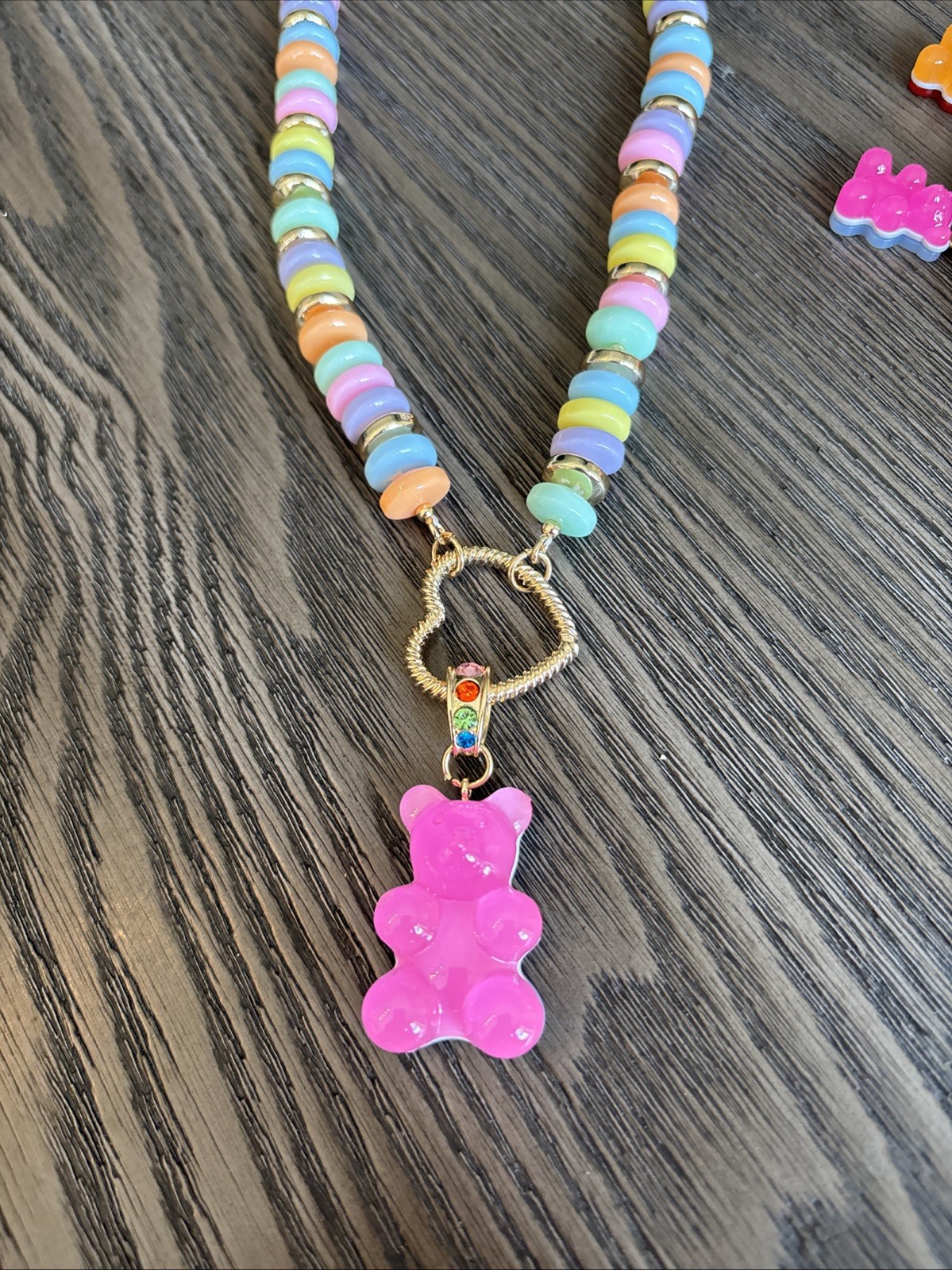 Betsey Johnson Gummy Teddy Bear Candy Statement Necklace & Bracelet Set NWT