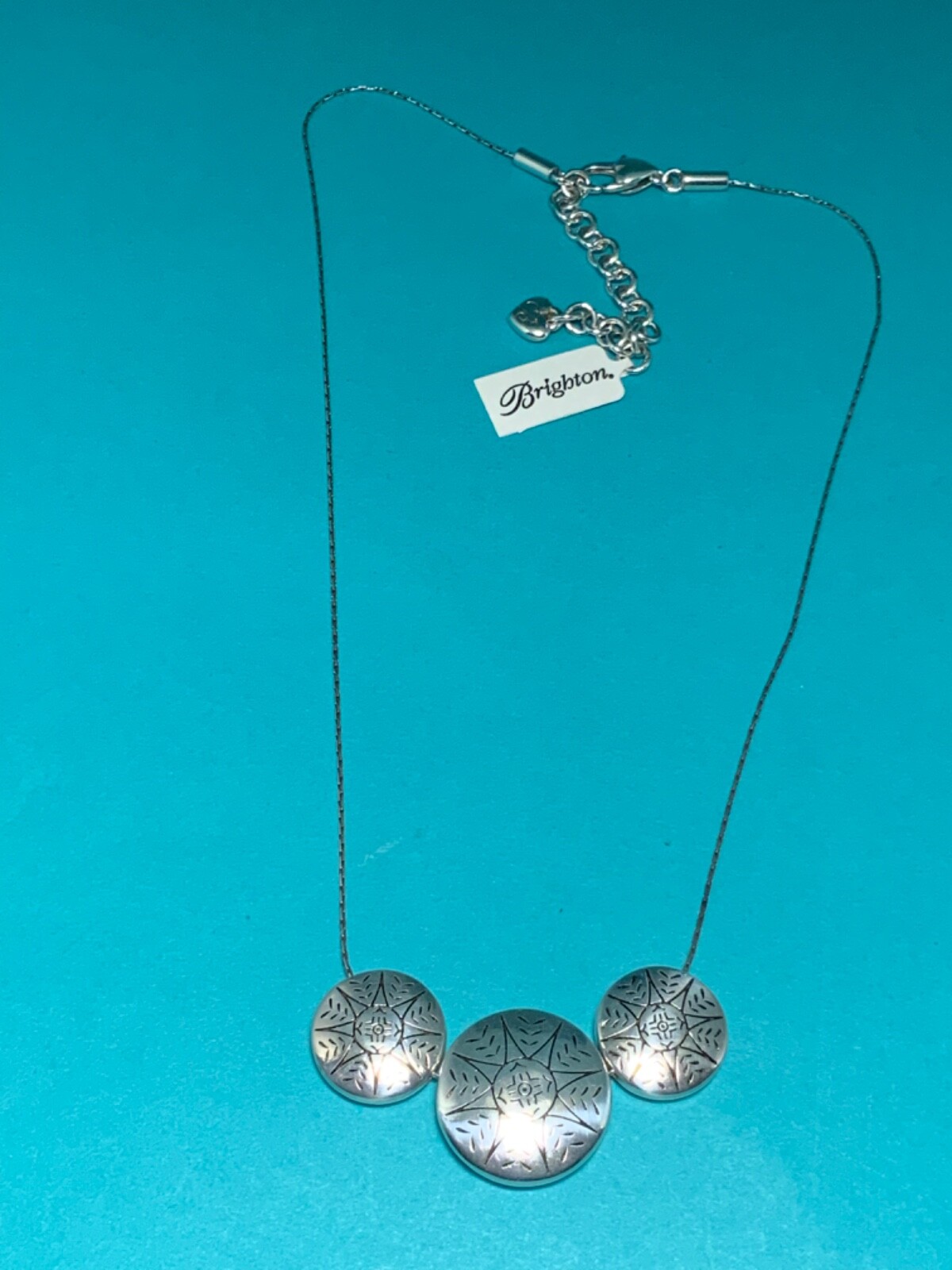🌸 BRIGHTON Necklace Silver Round Triple Disc “Marrakesh” 16-18” (N26)NWT🌸