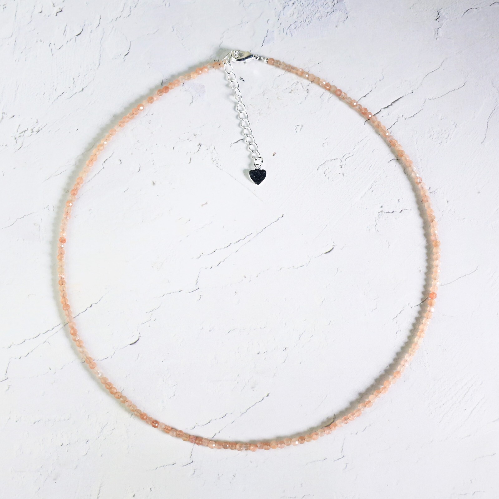 2mm Sunstone Tiny Bead Choker Minimalist Delicate Healing Lucky Necklace Gift