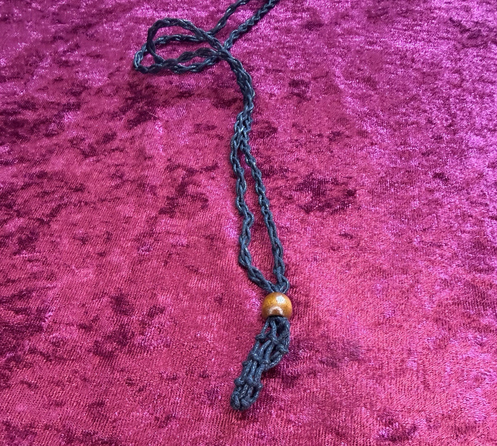 Black Adjustable Cord Cage Fish Netted Necklace Unisex Healing