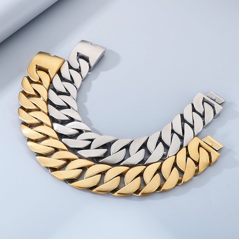 43mm Hip Hop Solid Miami Cuban Chain Necklace Heavy Strong Choker Collar Jewelry