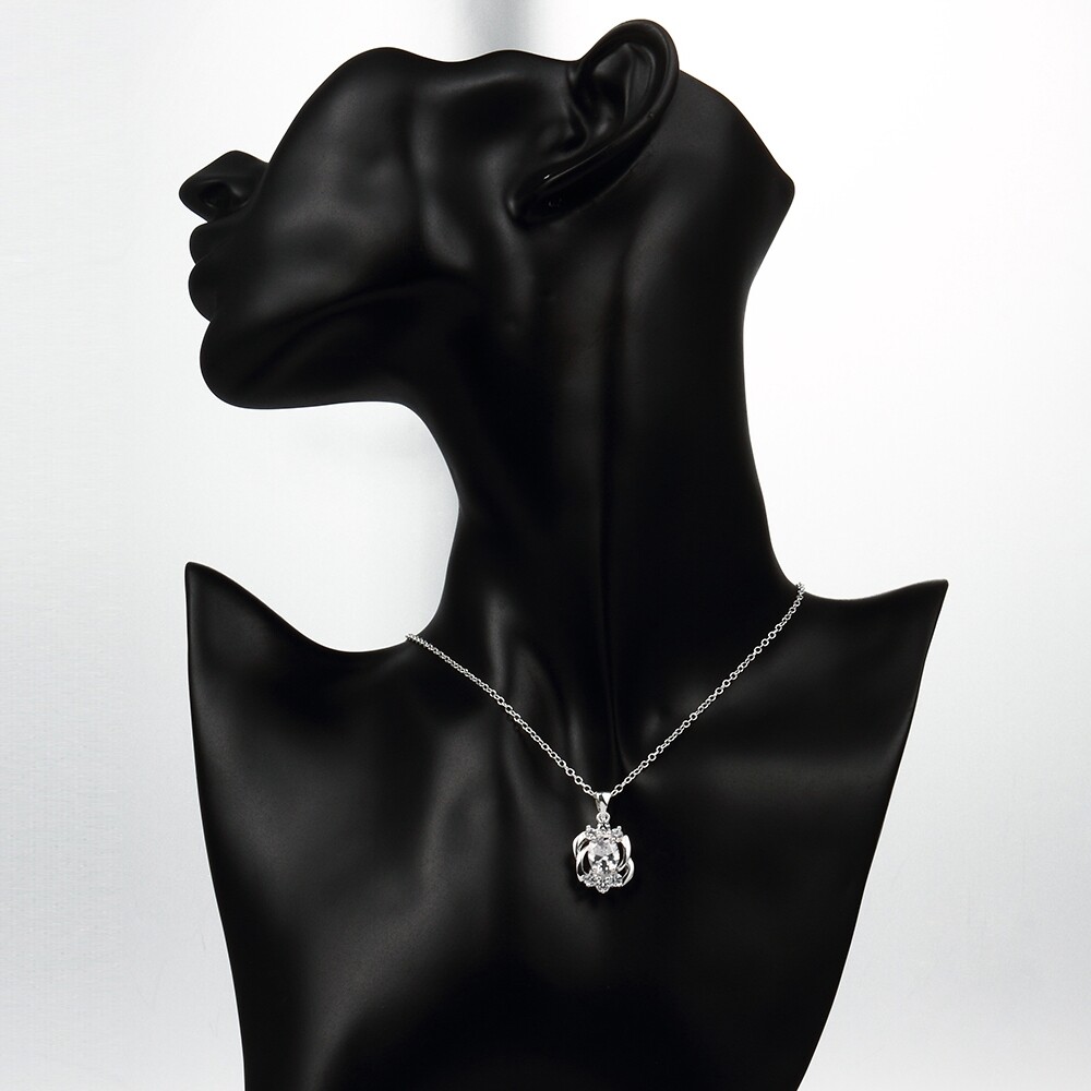 Chic 925 Sterling Silver Filled SF CZ Pendant Necklace N-A784 Gift