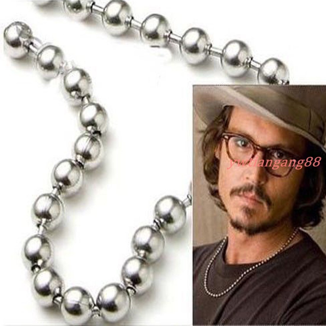 1.5mm-12mm 18-40″ Fashion Women Mens 316L Stainless Steel Ball Chain Necklace