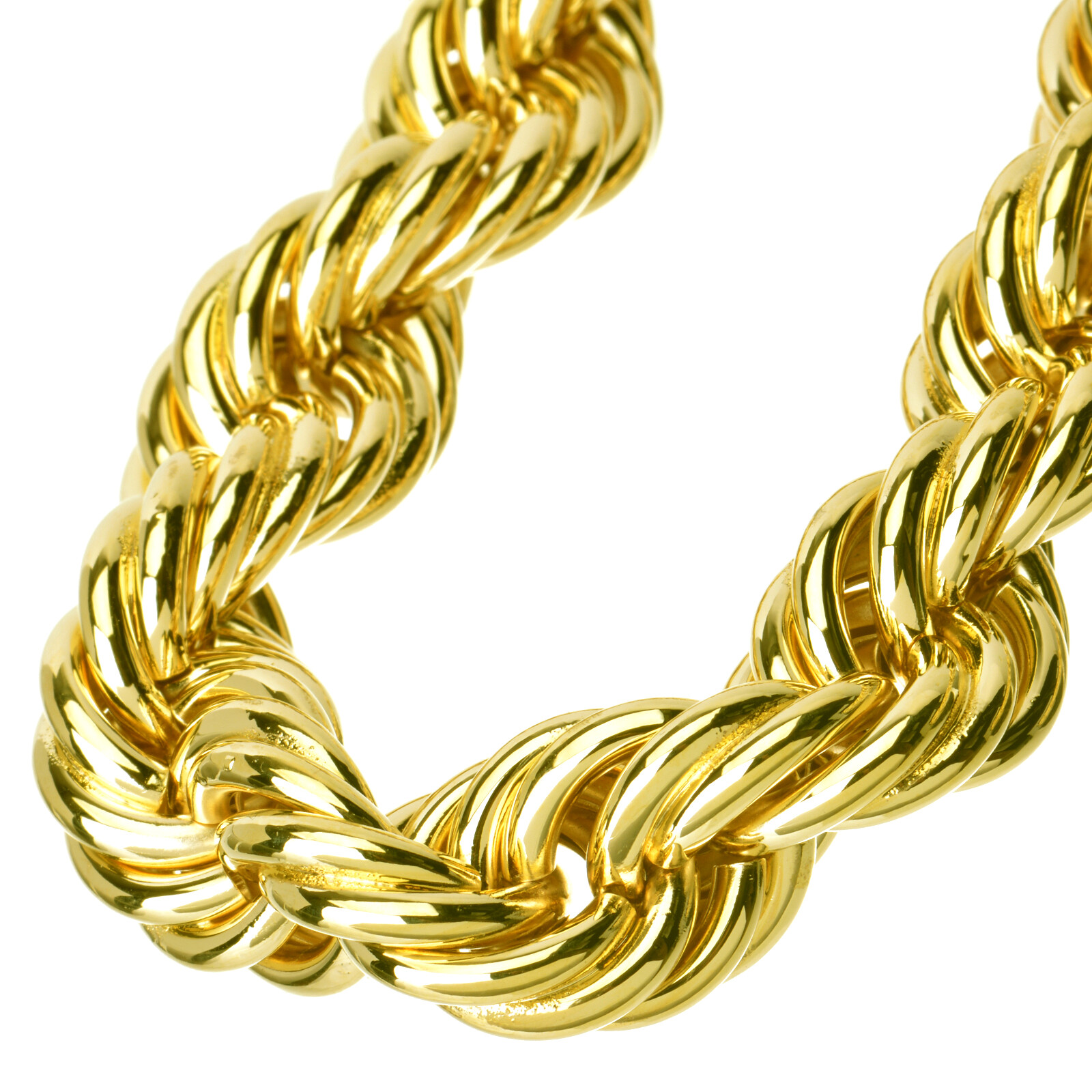 Hip Hop Gold Plated Hollow Chunky Rope Dookie Chain Necklace 30″ or 36″