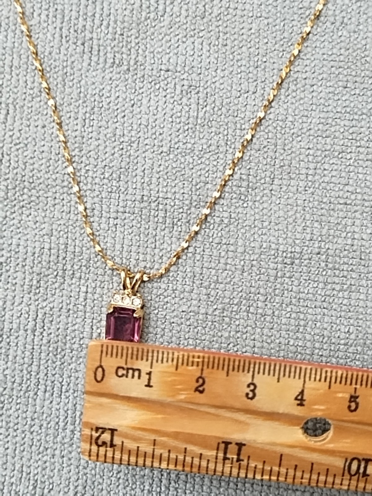 Custom Ladies Necklace With Purple And Colorless Stones Pendant