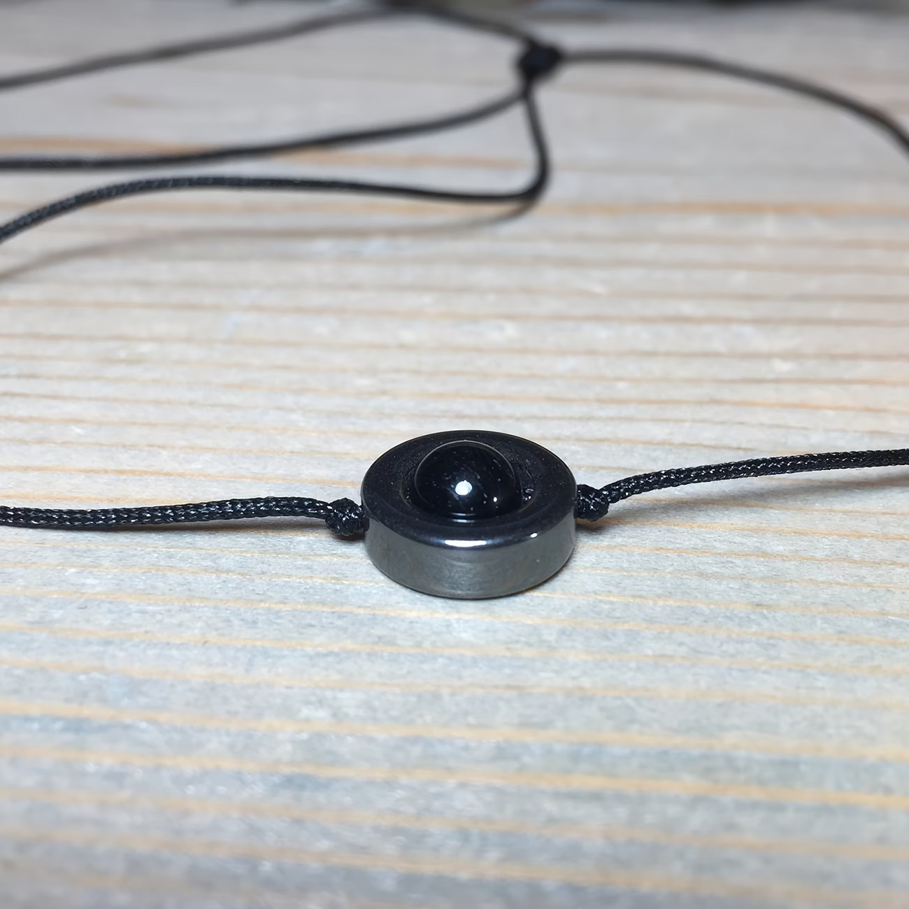 Black Obsidian Hematite Empath Protection Minimalist Crystal Pendant Necklace