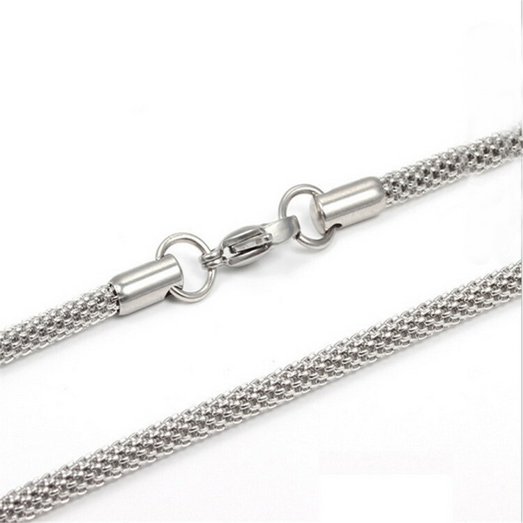 316L Stainless Steel 19.7 Inch (50 cm) 4mm Mesh Chain Necklace
