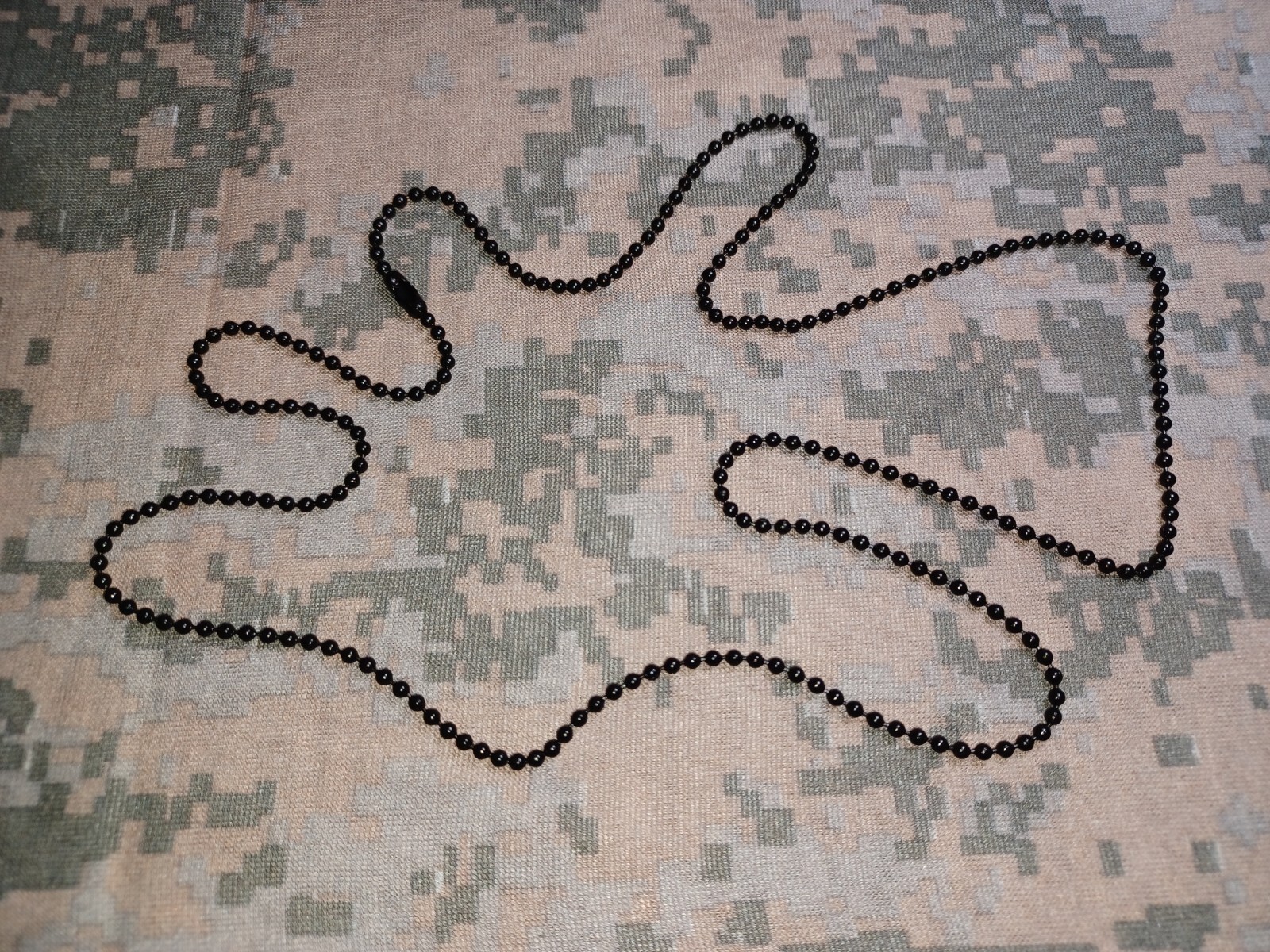 Black Coated Steel Military Army Marines Dog Tag Chain 2.4mm Ball Bead Necklace