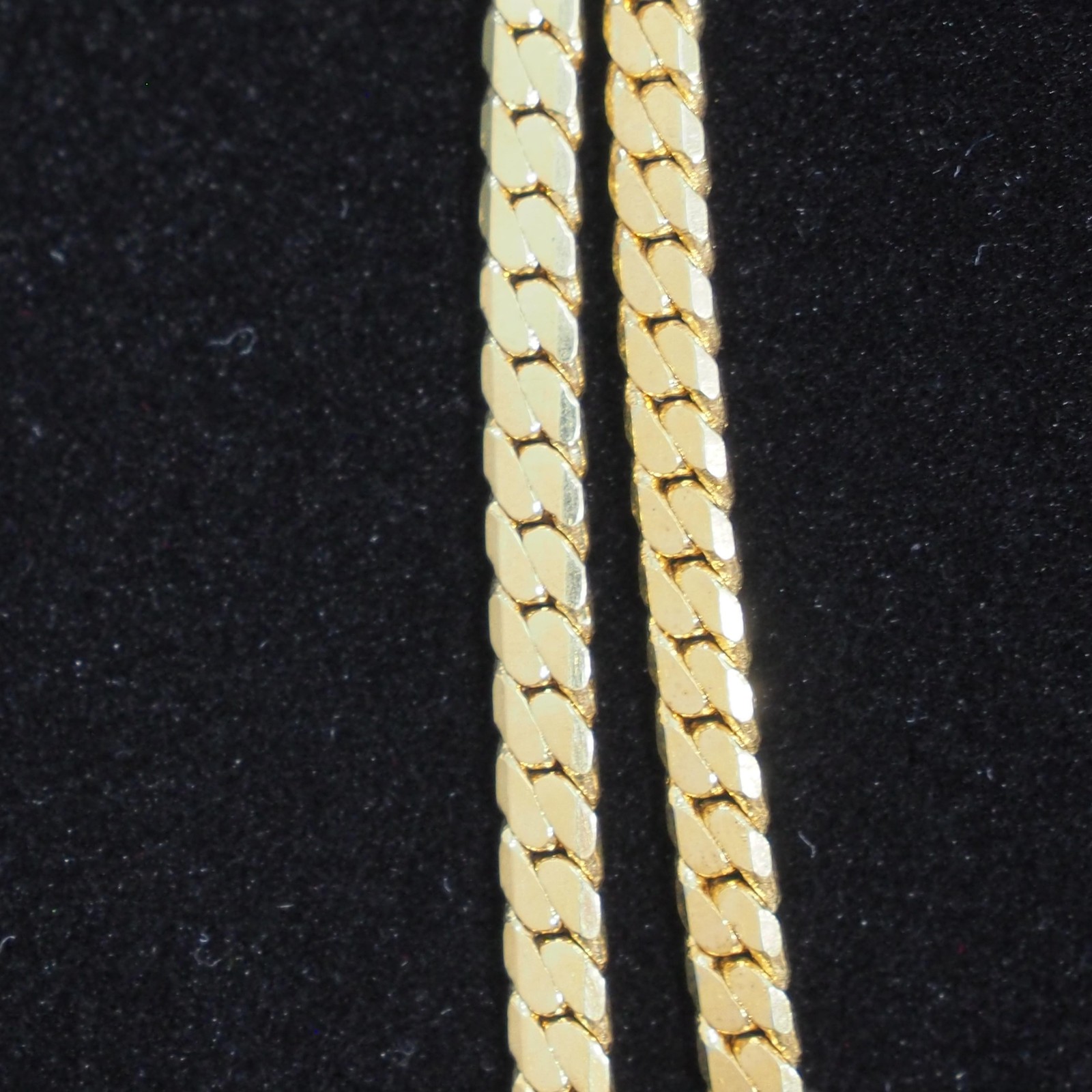 14K Gold Plated Flat Curb Chain Necklace Set 30″ 18″ Lobster Clasp 31g Married
