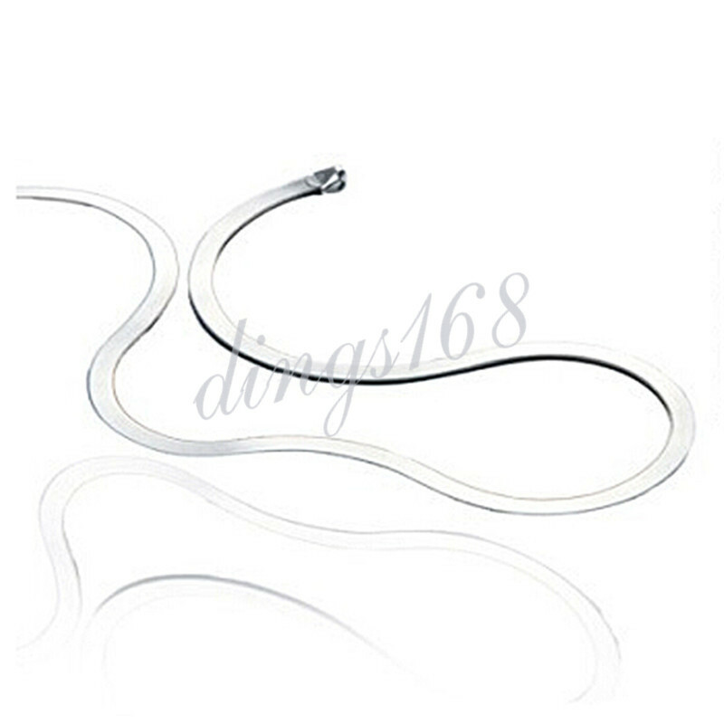 Genuine 18K White Gold Filled TARNISH-FREE 22inch 5 mm Flat Snake Chain Necklace