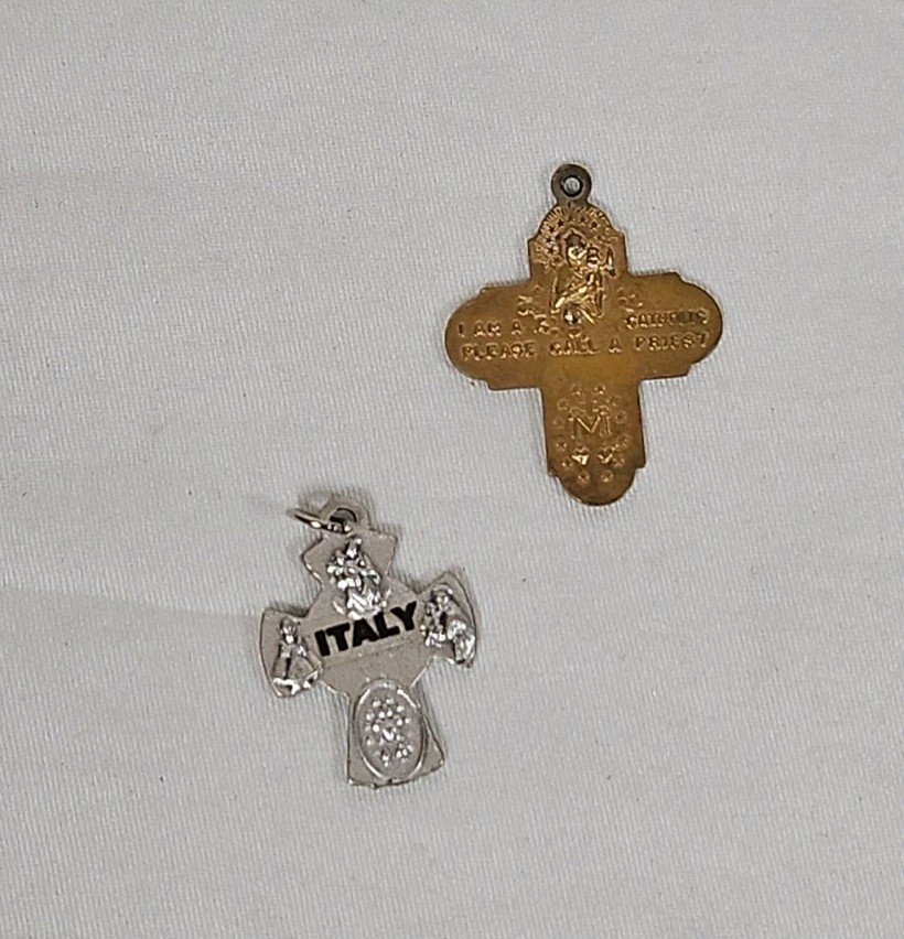 Catholic Medals 16x Lot Pendants Crosses Religious Saints Luke Joseph St Anthony