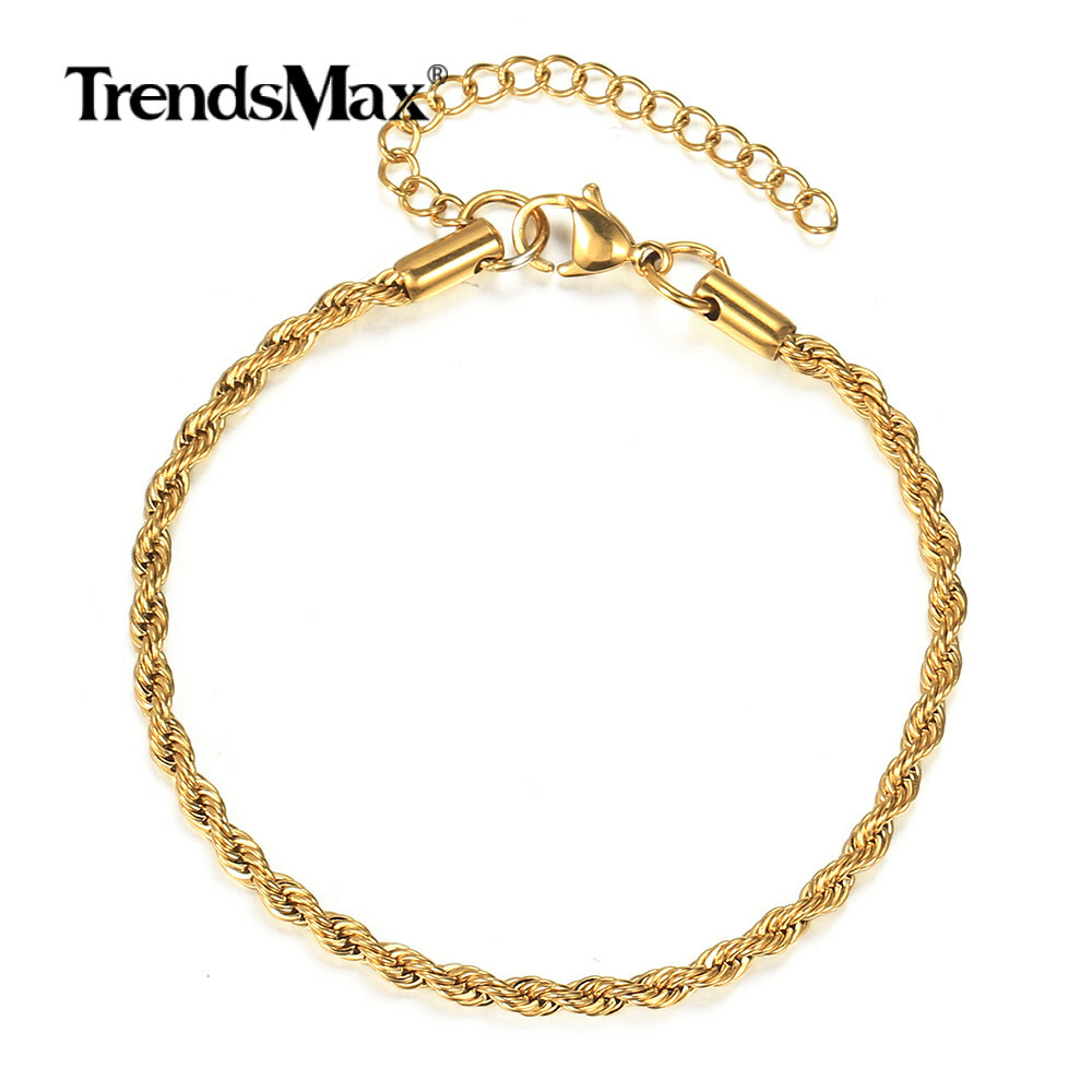 3/5/7mm 16-30″ Men’s Stainless Steel Twisted Rope Chain Necklace Choker Jewelry