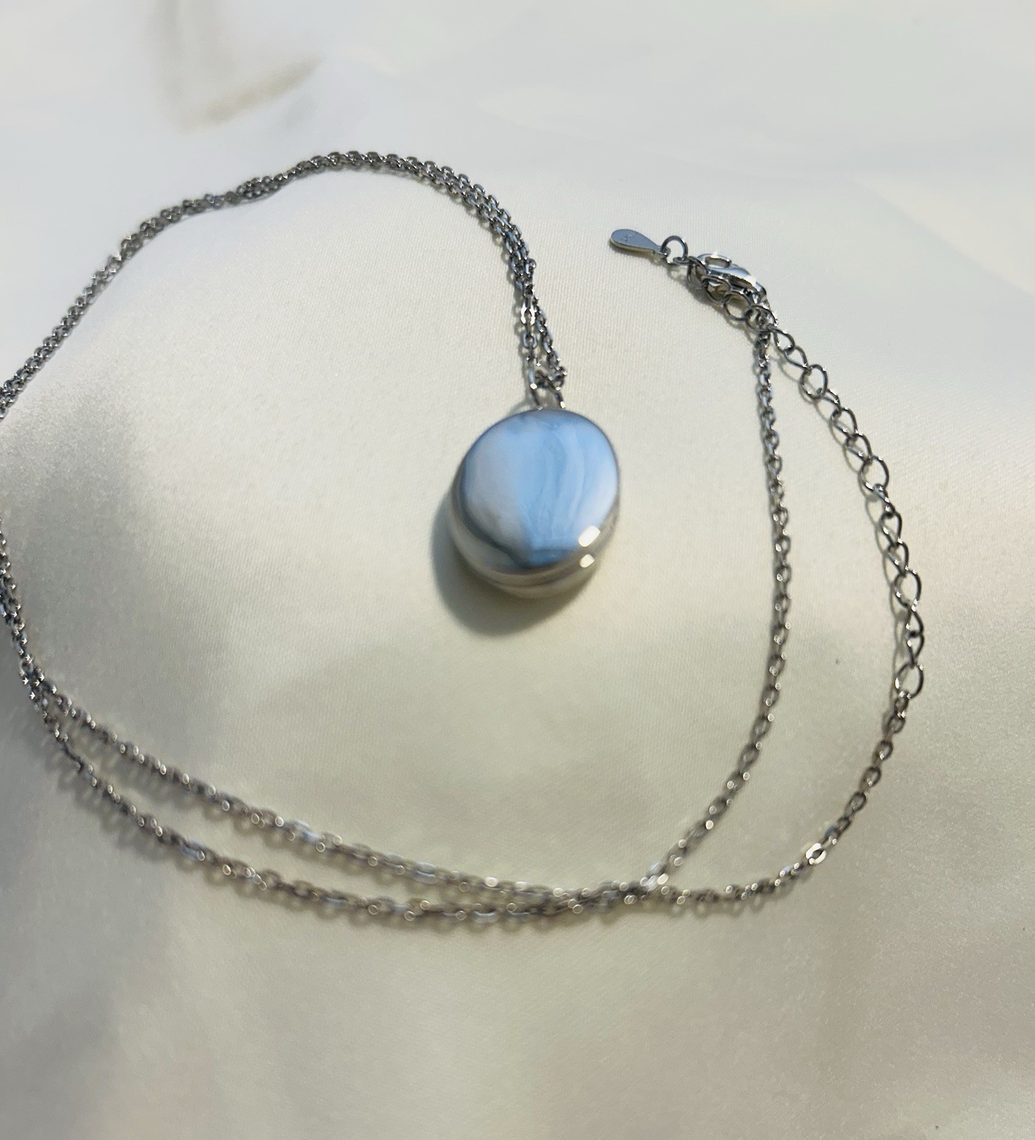 Sterling Silver Locket Necklace NIB Adjustable Chain 24 In Engraved “Forever “