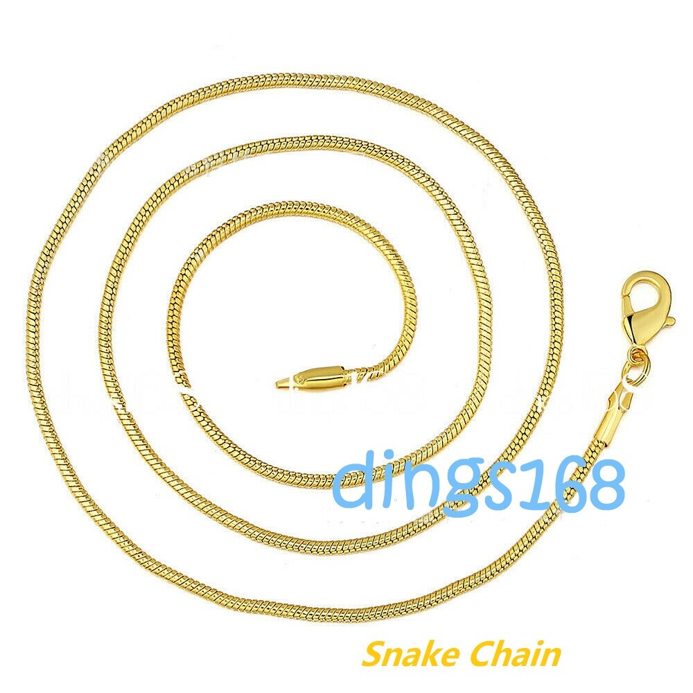 Genuine 18K Yellow Gold Filled Letter “S” 20mm*16mm Bar Pendant + Necklace Chain
