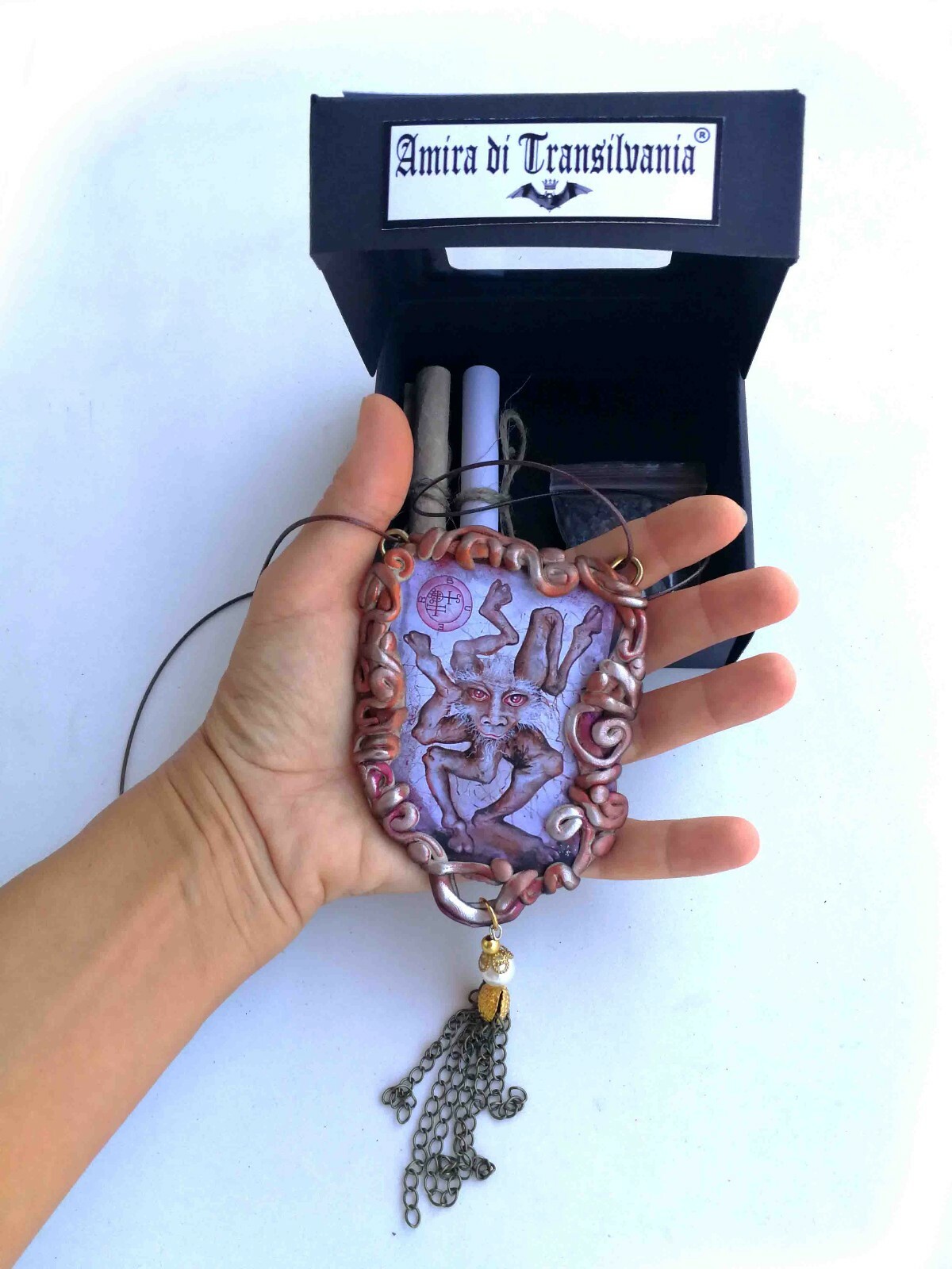 buer demon gothic talisman satanist pendant devil satan amulet necklace lucifer