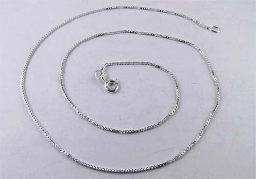 Verona Jewelers 925 Sterling Silver 1MM Unisex Box Chain Necklace sizes 16-30
