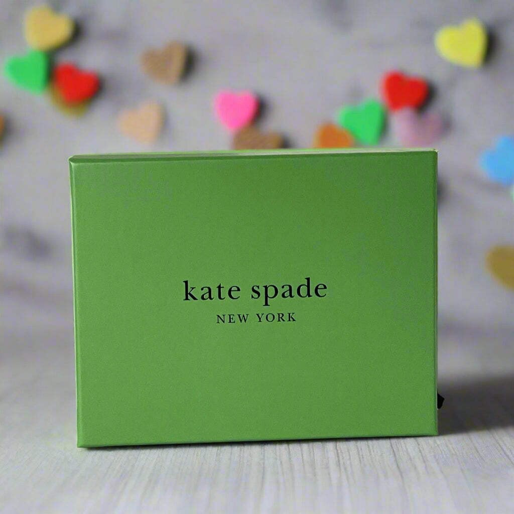 Kate Spade M&M Pendant Necklace Green Gold Statement Novelty Gift Box