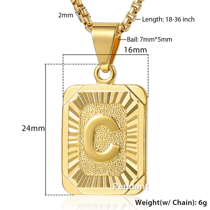 26 Letters Initial A-Z Necklace 14k Gold Plated Pendant Box Chain Choker 16-30″