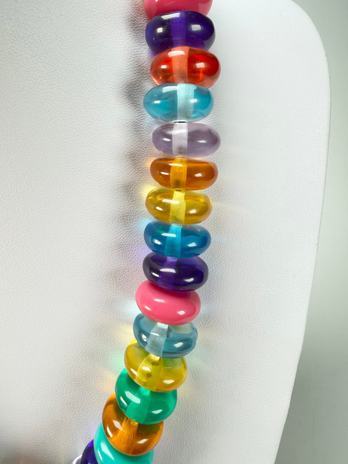 Jackie Brazil “Ana” Transparent Summer Mix Resin Wheels 70cm Necklace ( N0044 )