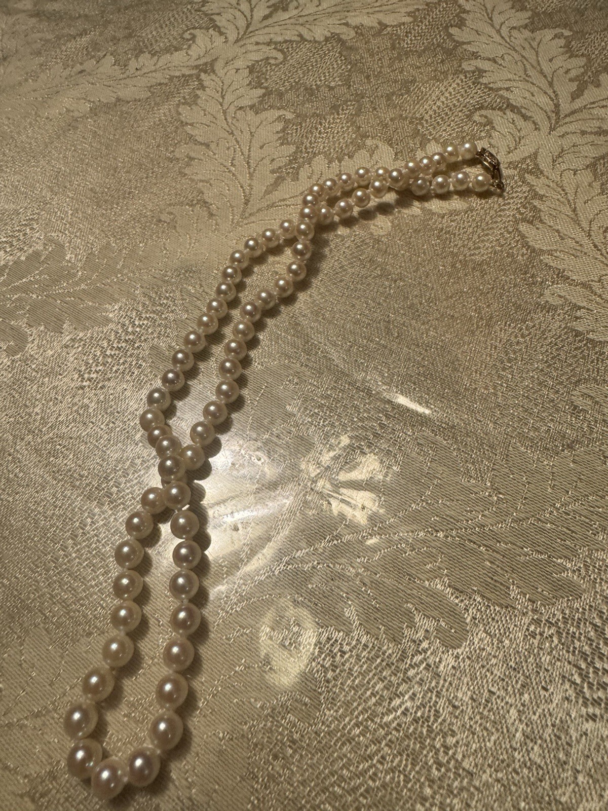14K Yellow Gold Clasp Pearl Strand Necklace 18″ 5mm 19.5g XRF X-Ray Tested