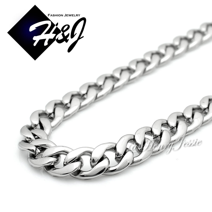 18-40″MEN’s Stainless Steel 6mm Silver Cuban Curb Chain Necklace Cross Pendant*A