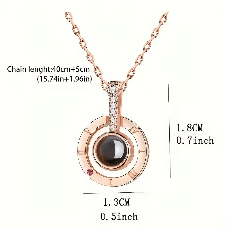 Projection Necklace 100 Languages ​​I Love You Pendant Jewelry Holiday Gift New