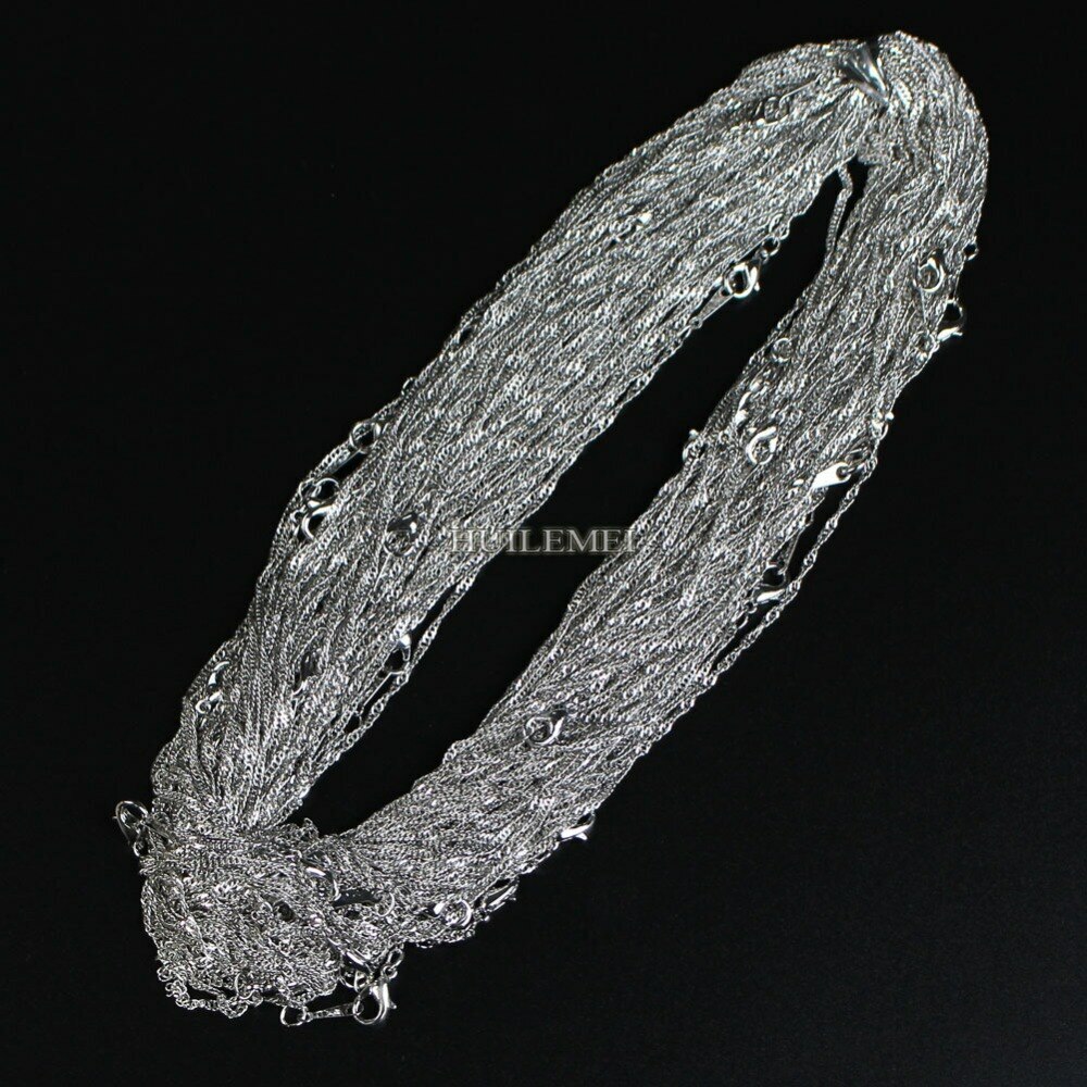 10pcs/lot Water Wave Chain Necklace Fashion Chains for Women 16″ 4 Colors Pick