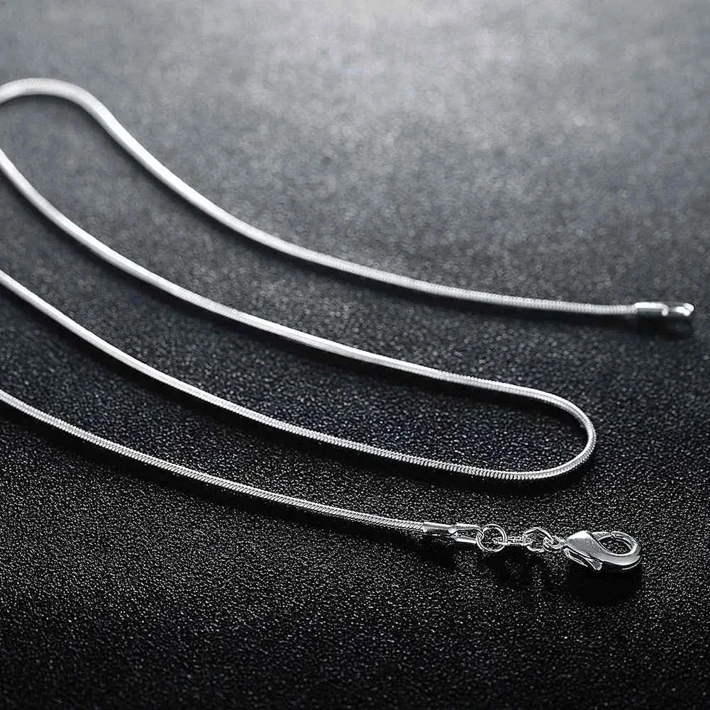 10PCS wholesale 925 sterling solid silver 1MM 16-30inch snake chain necklace