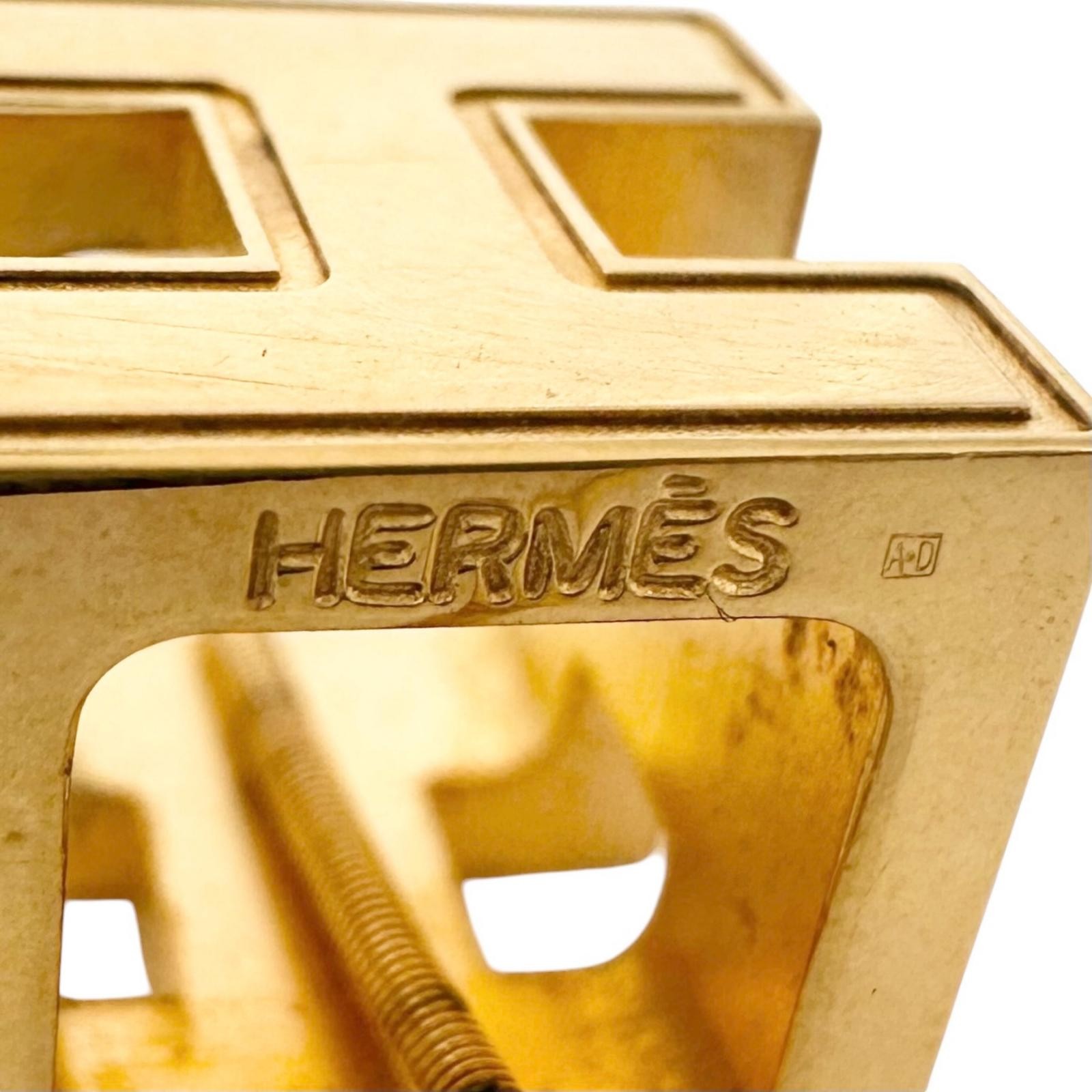 HERMES H cube Necklace Gold Plated Women