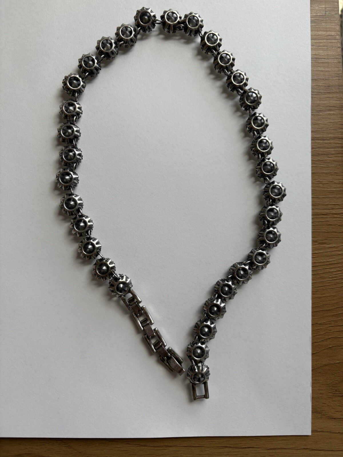 Rare Stella & Dot Necklace 12 mm Crystal Rhinestone Regency Statement 18-19”