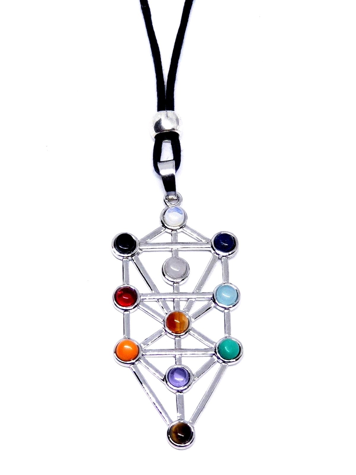 Tree of Life Sefirot Necklace Chakra Pendant Gemstone Kabbalah Bead Jewellery
