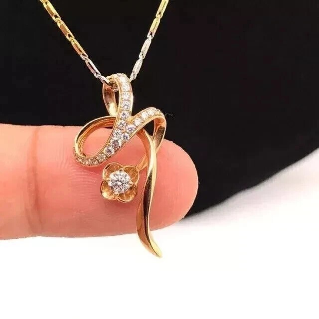 2Ct Round Cut Simulated Diamond Women’s Stunning Pendant 14k Yellow Gold Plated