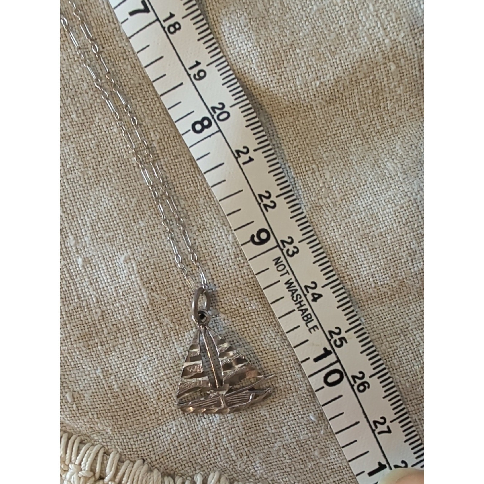 Vintage Sterling Sailboat Pendant Necklace Coastal Nautical